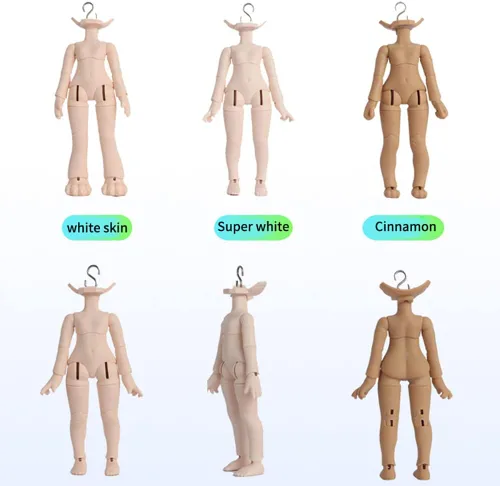 Miniatura 4 de Nuevo cuerpo de muñeca 1/12BJD para cabeza GSC, muñeca OB11 reemplazo cuerpo, con accesorios de cuerpo de animales, tres usos, figuras de acción