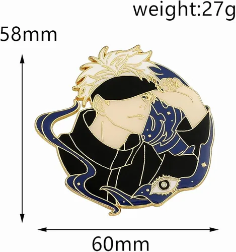 Miniatura 2 de Jujutsu Kaisen - Alfileres esmaltados con figura de anime Satoru regalos divertidos para los amantes del anime
