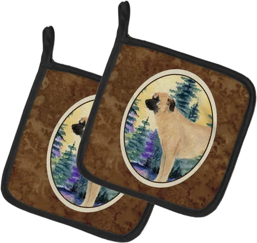 Miniatura 107 de Caroline's Treasures SS8617PTHD - Juego de soportes para ollas de cocina resistentes al calor, almohadillas calientes para horno para cocinar, Husky