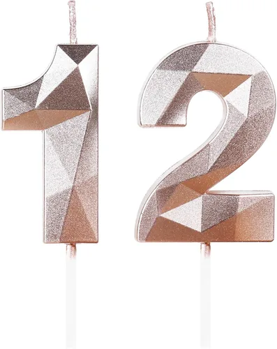 Miniatura 92 de Velas de cumpleaños número 15, velas número 15, velas de feliz cumpleaños de oro rosa para pastel, decoraciones de cobertura de pastel de diseño 3D