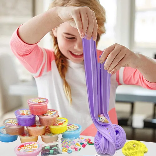 Miniatura 4 de Kit de slime de mantequilla para niñas y niños, paquete de 11 con aroma, elástico y antiadherente, juguete para aliviar el estrés, regalo