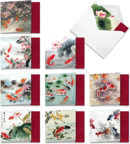 Miniatura 17 de The Best Card Company - 10 tarjetas en blanco para todas las ocasiones (4 x 5.12 pulgadas) - Surtido de tarjetas náuticas, oceánicas, de vida marina
