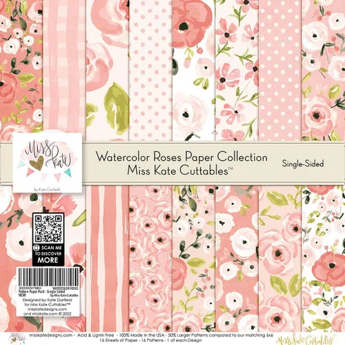 Miniatura 4 de Miss Kate Cuttables - Rosas de acuarela con flores - Tarjetas para álbumes de recortes, manualidades - (12 x 12 pulgadas - un solo lado)