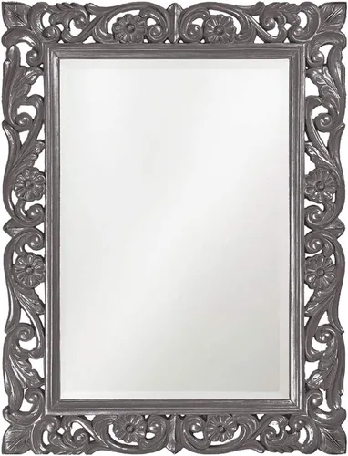 Miniatura 6 de Howard Elliott Chateau Rectangular Hanging Wall Mirror, Scroll Work Frame, Black, 31.5 x 42 Inch