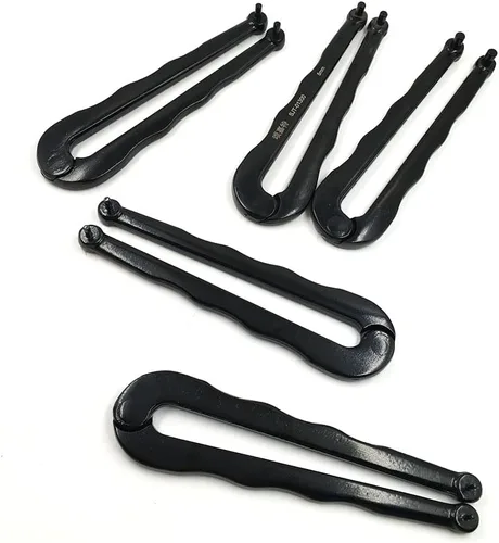 Miniatura 5 de GBJ Llave de cara ajustable, alicates para tuercas redondas con agujeros perforados, acabado negro universal (0.197 in)