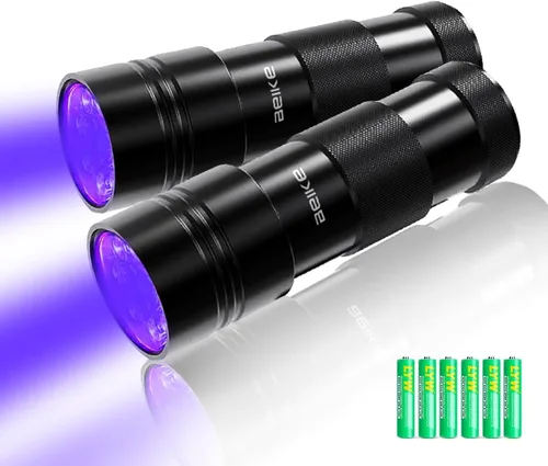 Miniatura 10 de Linterna UV Luz Negra–Pequeña Portátil Mini de 12 LED, Luz Negra para Detección de Manchas Ocultas en la Habitación, Curado de Resina, Búsqueda