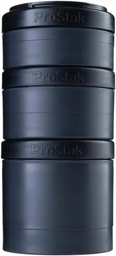 Miniatura 15 de BlenderBottle ProStak frascos de almacenamiento Twist n' Lock de expansión 2 paquetes con bandeja para pastillas, todo negro