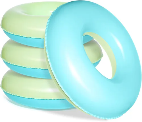 4 unidades de flotadores inflables para piscina para niños y adultos, tubos interiores pastel, macarrón, anillos de piscina flotadores para Amarillo
