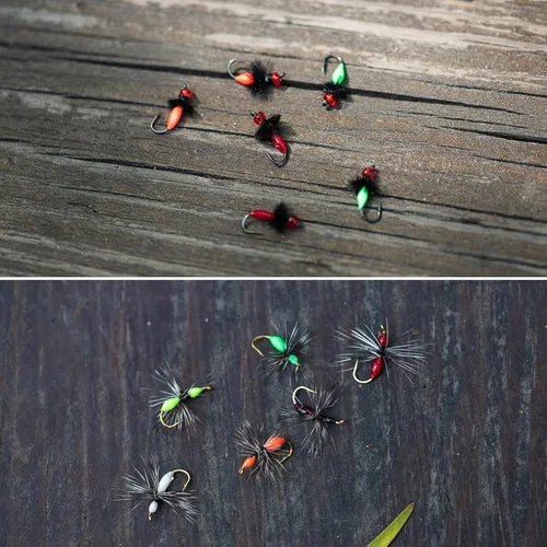 Miniatura 6 de Goture Moscas de pesca con mosca, trucha, moscas, señuelo de pesca con mosca, serpentina ninfa, moscas de camarón minnow para pesca con mosca