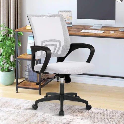Sillas de oficina, silla de escritorio, silla de computadora con soporte lumbar y reposabrazos, silla de trabajo ergonómica ajustable con respaldo