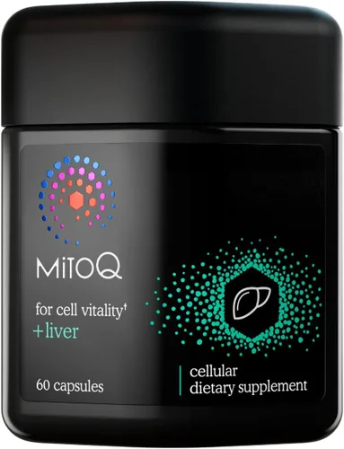 MitoQ +Hígado - Suplemento hepático avanzado con cardo mariano altamente biodisponible, colina, mitoquinol de selenio - Apoya el metabolismo, la