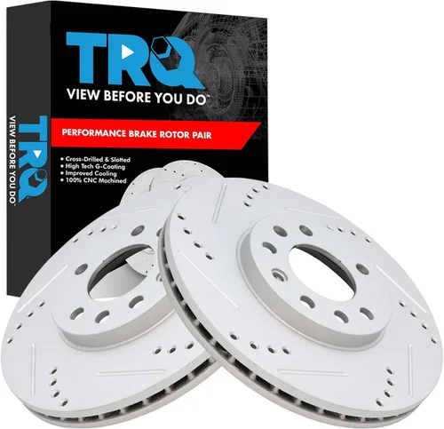 Miniatura 367 de TRQ Juego de rotores de freno de rendimiento trasero con revestimiento G premium compatible con Mazda 6 2014-2021