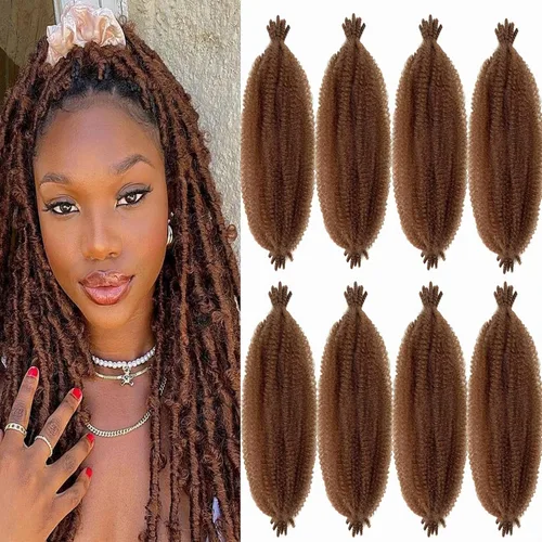 Miniatura 19 de Cabello afro Twist morado degradado de 16 pulgadas, cabello Marley pre-separado para rastas suaves, cabello trenzado Marley Twist Ombre Kinky Spring