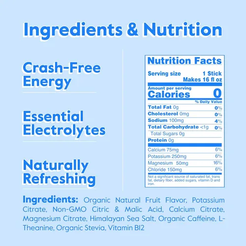 Miniatura 6 de Nectar Energy Booster - Cafeína orgánica, B12 y electrolitos - Sin azúcar y cero calorías - Café saludable, bebida energética y soda alternativa