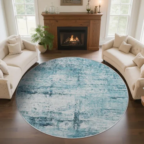 Miniatura 48 de Alfombra abstracta de 3 x 5 para sala de estar, dormitorio, entrada, color azul