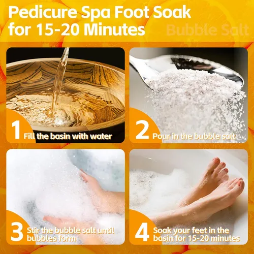 Miniatura 5 de Remojo de pies de pedicura, baño de pies de spa, kit de pedicura, baño de pies de burbujas para pies agrietados y cansados y secos, pies de atletas