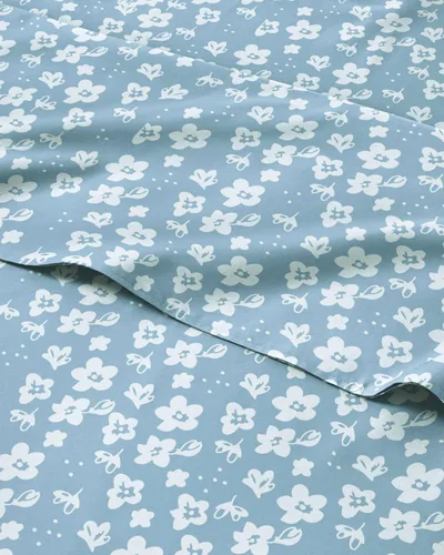 Miniatura 59 de Juego de sábanas florales - Juego de sábanas de cama florales azules y blancas - 1 sábana encimera, 1 sábana bajera y 2 fundas de almohada con 07