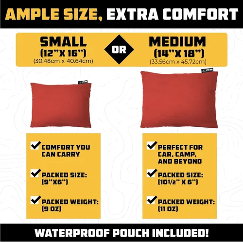 Miniatura 3 de Wise Owl Outfitters - Almohada de camping - Almohada de viaje de espuma viscoelástica para dormir en avión, senderismo, mochilero y uso al aire