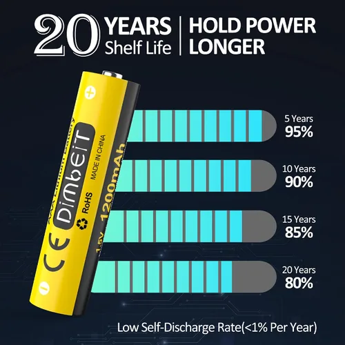 Miniatura 3 de Baterías AAA de litio, paquete de 8 baterías triple A de larga duración, 1.5 V 1200 mAh de alta capacidad triple AAA baterías para dispositivos