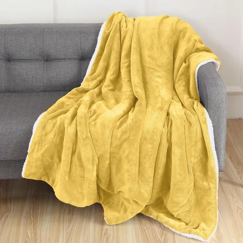 Miniatura 35 de Elegant Comfort Manta de Sofá Reversible de Sherpa Sólida, Manta para Todas las Estaciones - Súper Suave, Acogedora y Afelpada - Manta Decorativa