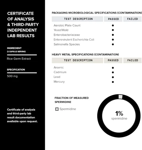 Miniatura 7 de Toniiq Suplementos de espermidina ultra concentrados de 500 mg para hombres y mujeres - espermidina no sintética estandarizada a no menos del 1% - 5