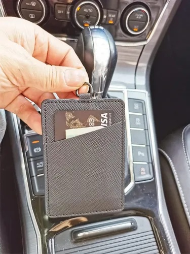 Miniatura 5 de Cartera elástica para tarjetas, cartera delgada vertical para tarjetas de crédito, cartera minimalista con bolsillo frontal para mujeres y hombres