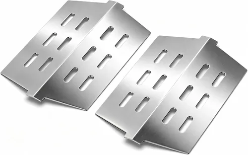QuliMetal 65505 Deflectores de calor para parrillas Weber Genesis serie 300 con pomos de control montados en la parte delantera, Genesis E/S-310,