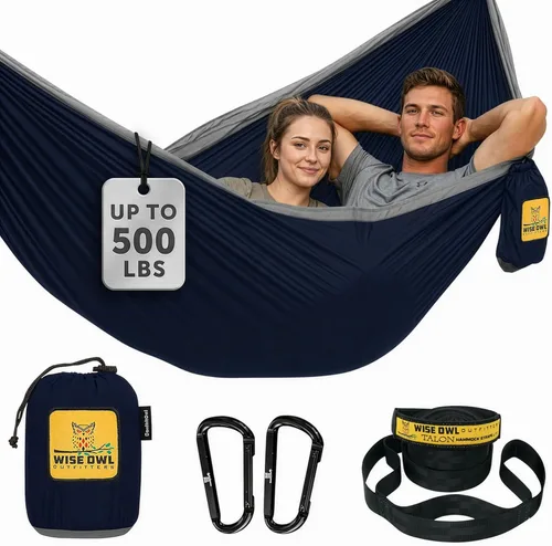 Miniatura 27 de Wise Owl Outfitters Hamaca de camping – Hamaca portátil de 500 libras con correas de árbol – viajes, mochileros, senderismo, equipo de campamento al