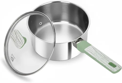 Miniatura 8 de KOCH SYSTEME CS Sartén de acero inoxidable con tapa, juego de cacerolas de acero inoxidable de 1 cuarto de galón, 2 cuartos y 3 cuartos de galón