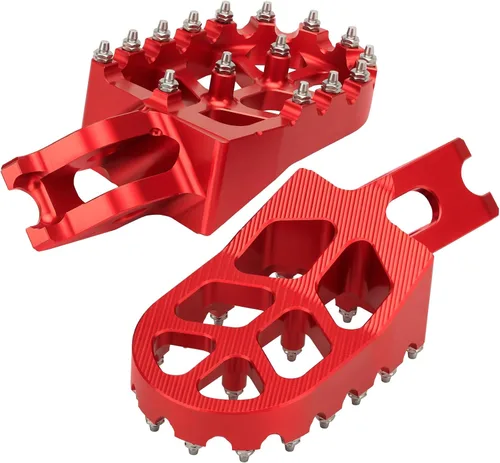 Miniatura 4 de LKV Estriberas CNC para motocicleta, pedal de descanso compatible con Honda CR125 CR250 CRF150R CRF250L CRF250R CRF250R CRF250X CRF300L CRF450R Rojo