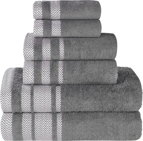 Miniatura 63 de Superior Juego de toallas de algodón de 9 piezas, toallas absorbentes suaves de felpa, artículos esenciales de baño, ducha, lujo, esponjosas