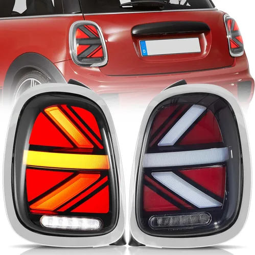 Miniatura 19 de Ensamble de luces traseras VLAND Compatible con BMW Mini R50 R52 R53 2001-2006, lámpara trasera Union Jack con DRL dinámico, luz trasera con señal