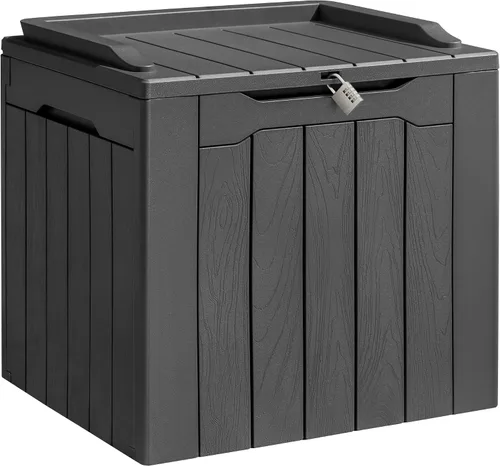 Miniatura 6 de Homall Caja de resina de 31 galones, impermeable, almacenamiento al aire libre, con cerradura, contenedor de organización y almacenamiento para Negro