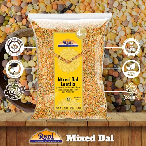 Miniatura 5 de Rani Dal mixto (Chana Dal, Moong Dal, Toor Dal, Masoor Dal, Urad Dal) 64 oz (4 libras) 4.0 lbs a granel ~ Todo natural Apto para gluten Sin OMG