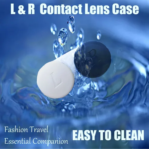 Miniatura 4 de Paquete de 4 Estuches para Lentes de Contacto a Granel Caja Contenedor de Remojo y Almacenamiento (Negro)