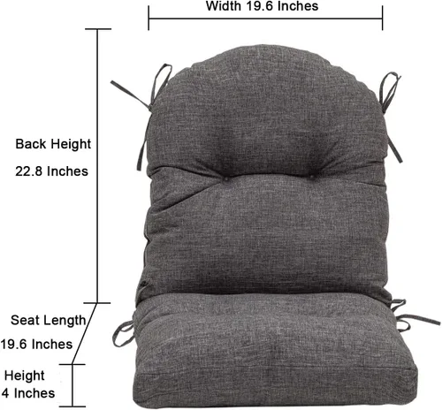 Miniatura 2 de QILLOWAY Cojín copetudo para silla de exterior, impermeable, 43 x 20 x 4 pulgadas, antideslizante, almohadilla de repuesto para muebles de mimbre