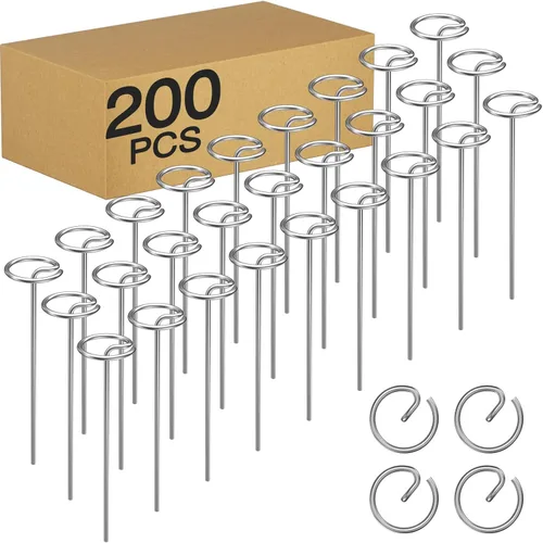 Miniatura 7 de 60 piezas de grapas galvanizadas de servicio pesado de 6 pulgadas para paisajismo – Pasadores de cabeza circular de calibre 8 engrosados