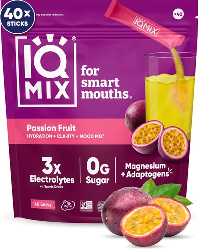 Miniatura 15 de IQMIX - Polvo de electrolito de hidratación – Fórmula 4 en 1 para hidratación, claridad mental, estado de ánimo y recuperación – Mezcla de bebida