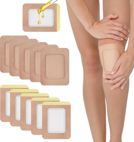 Miniatura 9 de Paquete de 2 envolturas de aceite de ricino, envoltura de aceite de ricino para rodilla, codo, brazo y muslo, parche de algodón orgánico