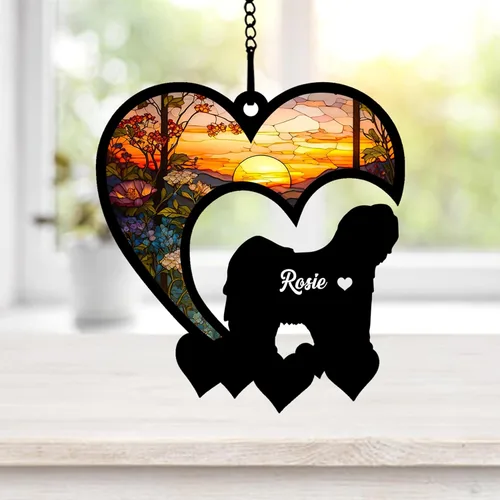 Miniatura 60 de NAZENTI Atrapasoles personalizado de sabueso afgano, adorno conmemorativo personalizado para la pérdida de mascotas, regalo de condolencia
