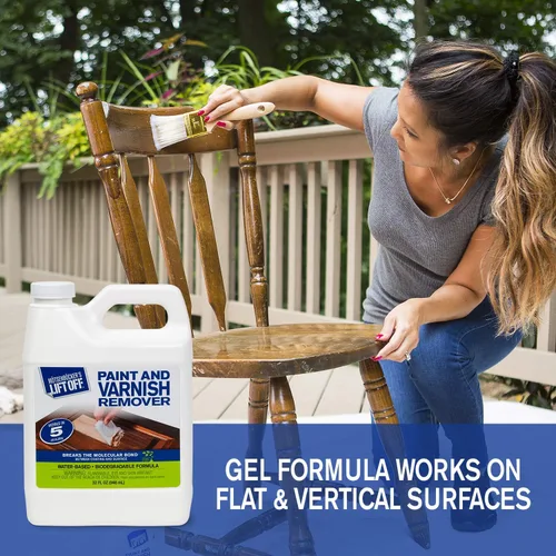 Miniatura 5 de Motsenbocker's Lift Off 41132 - Removedor de pintura y barniz de 32 onzas para manchas de madera, pintura solvente, lacas, poliuretano funciona