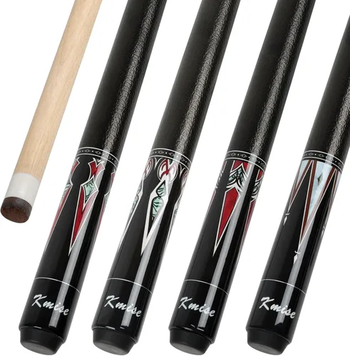 Kmise Pool Stick Set of 4, 58" Canadian Maple Pool Cue Sticks for Adults, 18 19 20 21oz Professional Billiards Pool Cue for Bar House Pool Table 4