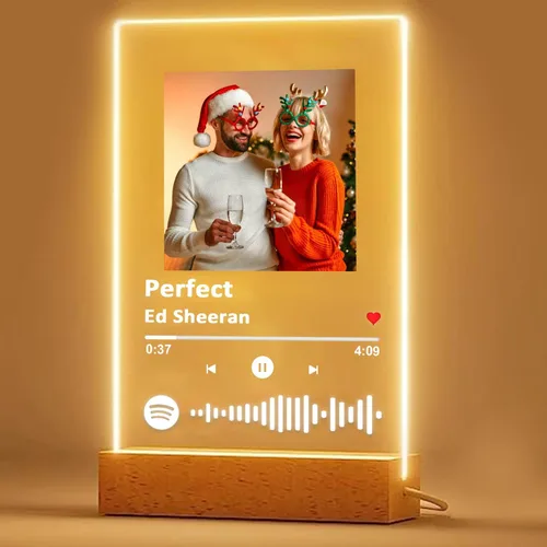 Placa personalizada de Spotify con fotos personalizadas, regalos con fotos para novio, novia, placa de música personalizada de Spotify con regalos