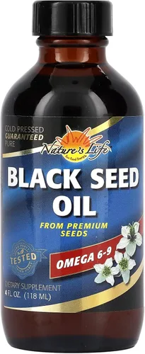 Natures Life Aceite de semilla negra, aceite de semilla de comino negro prensado en frío, para articulaciones, salud digestiva y apoyo inmunológico,