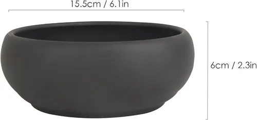 Miniatura 2 de Maceta para suculentas de cerámica redonda sin esmaltar de 6 pulgadas + pantalla de drenaje