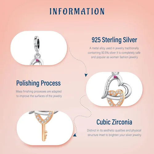 Miniatura 74 de Amufer S925 Charms for Women, compatible with Pandora Bracelets and Necklaces, Jewelry Gift