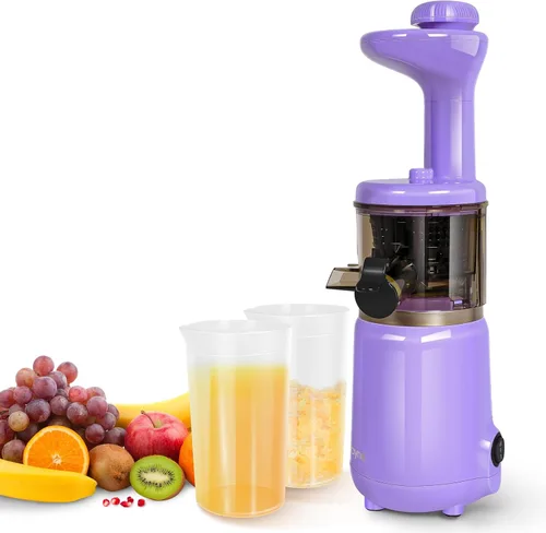 Miniatura 10 de CAYNEL Jugo de prensa en frío compacto y portátil, exprimidor lento con embudo de entrada extra ancho de 1.77 pulgadas para frutas y verduras, Azul
