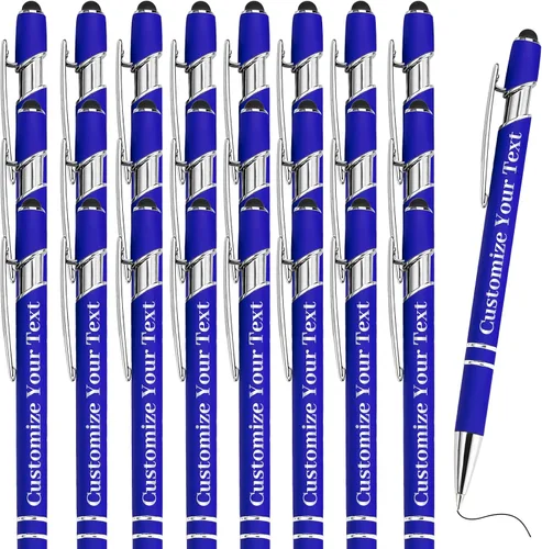 Miniatura 33 de Hasta 500 bolígrafos personalizados a granel con lápiz capacitivo, grabado, juego de bolígrafos con tu nombre, texto para mujeres de negocios