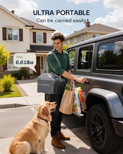 Miniatura 4 de Upstreman Enfriador y calentador eléctrico de 10 cuartos (9 L) de capacidad, refrigerador termoeléctrico para automóvil con correa para el hombro