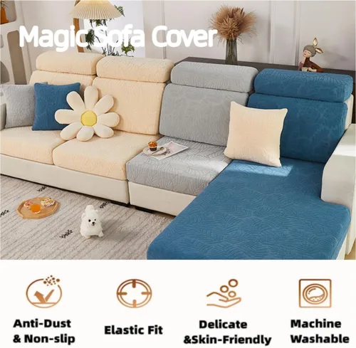 Miniatura 4 de Funda mágica universal para interior de sofá, funda de sofá resistente al desgaste, funda de sofá modular en forma de L, diván con cojín separado